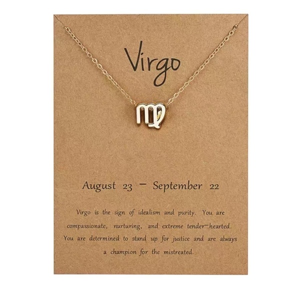 VIRGO Zodiac Symbol Gold Necklace - Picture 1 of 1